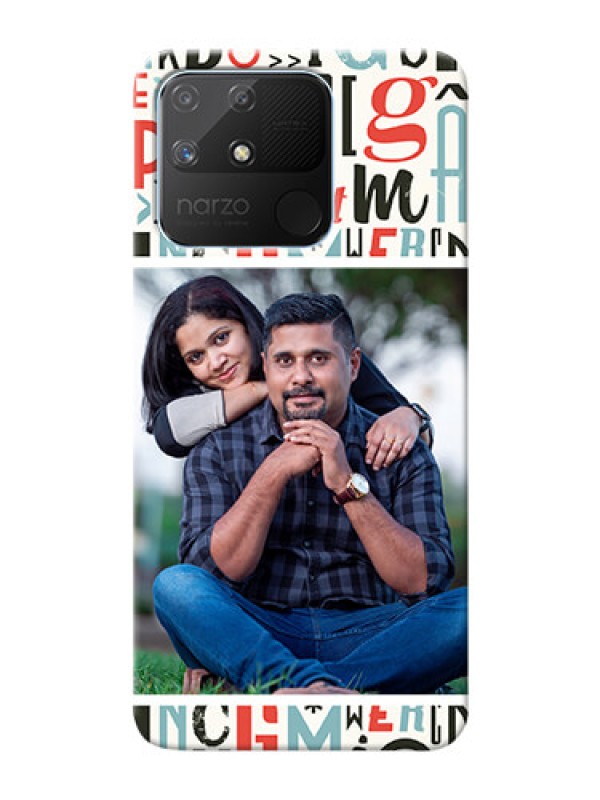 Custom Realme Narzo 50A custom mobile phone covers: Alphabet Design
