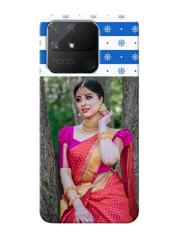 Custom Realme Narzo 50A custom mobile covers: Snow Pattern Design