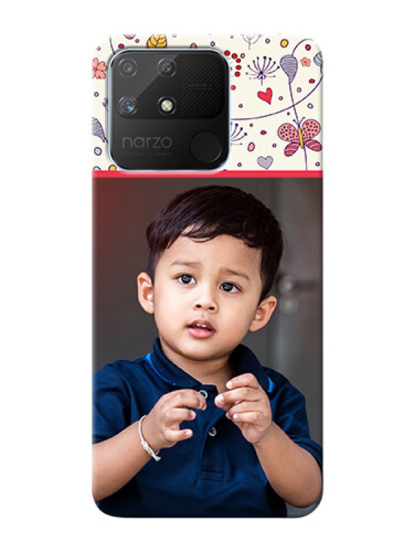 Custom Realme Narzo 50A phone back covers: Premium Floral Design