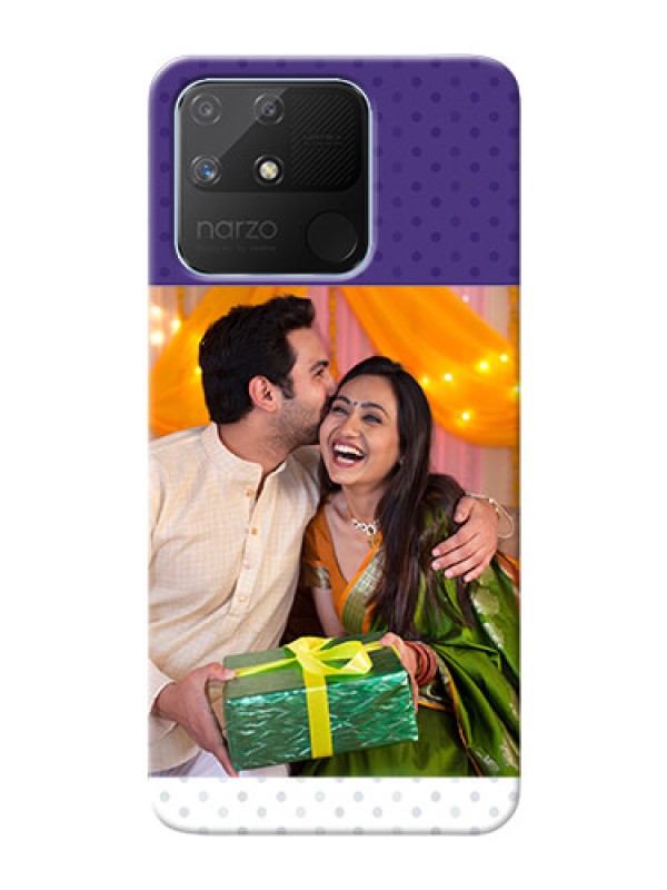 Custom Realme Narzo 50A mobile phone cases: Violet Pattern Design