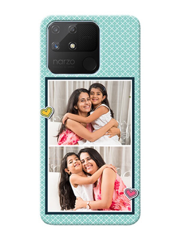 Custom Realme Narzo 50A Custom Phone Cases: 2 Image Holder with Pattern Design