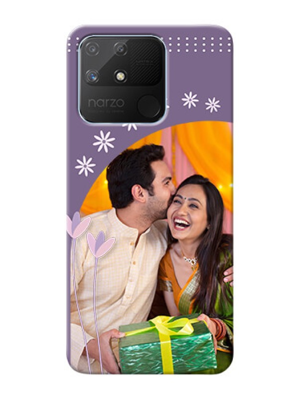 Custom Realme Narzo 50A Phone covers for girls: lavender flowers Design