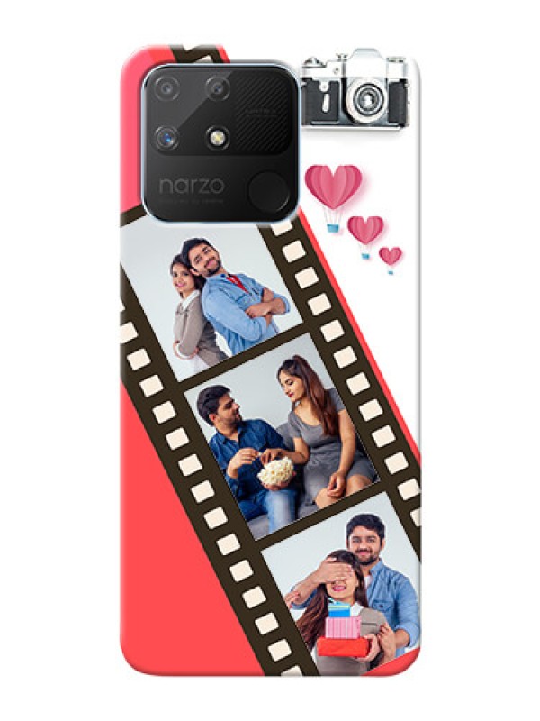 Custom Realme Narzo 50A custom phone covers: 3 Image Holder with Film Reel