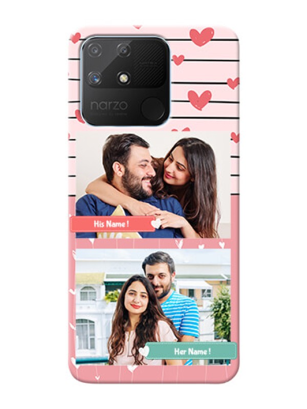 Custom Realme Narzo 50A custom mobile covers: Photo with Heart Design