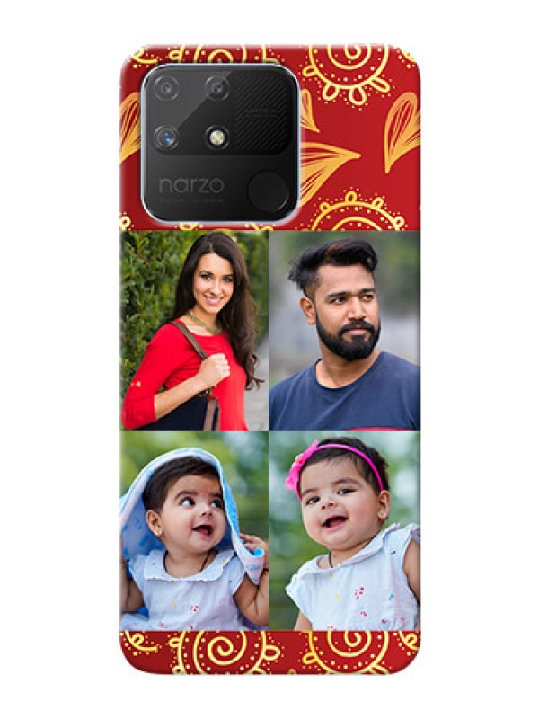 Custom Realme Narzo 50A Mobile Phone Cases: 4 Image Traditional Design
