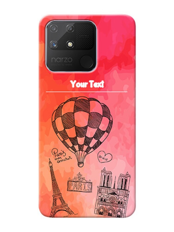 Custom Realme Narzo 50A Personalized Mobile Covers: Paris Theme Design