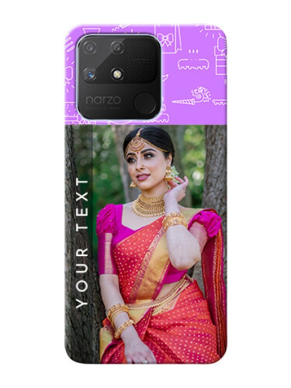 Custom Realme Narzo 50A Personalized Phone Cases: Birthday Icons Design