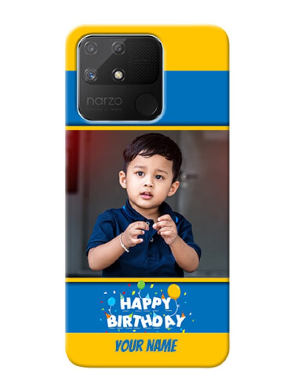 Custom Realme Narzo 50A Mobile Back Covers Online: Birthday Wishes Design