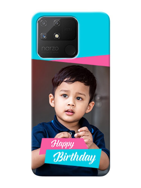 Custom Realme Narzo 50A Mobile Covers: Image Holder with 2 Color Design