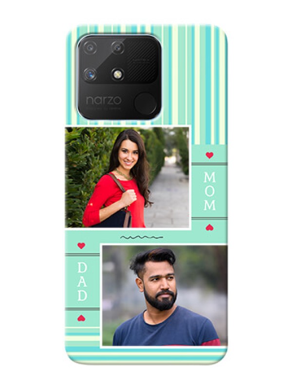 Custom Realme Narzo 50A custom mobile phone covers: Mom & Dad Pic Design