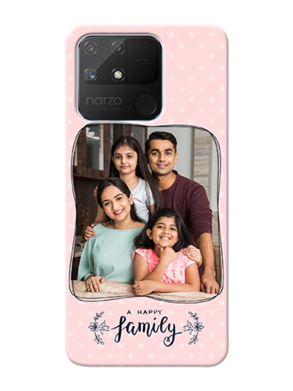 Custom Realme Narzo 50A Personalized Phone Cases: Family with Dots Design
