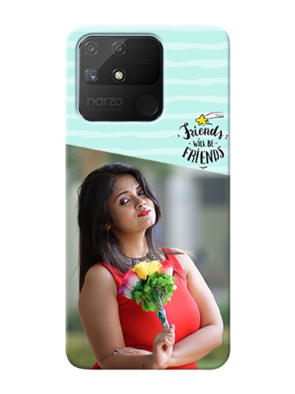 Custom Realme Narzo 50A Mobile Back Covers: Friends Picture Icon Design