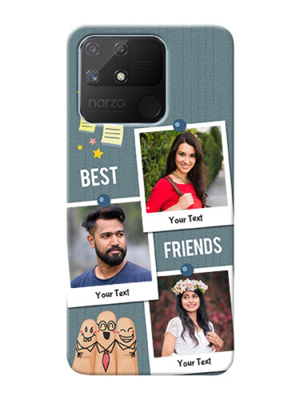 Custom Realme Narzo 50A Mobile Cases: Sticky Frames and Friendship Design