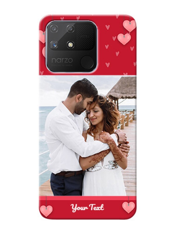 Custom Realme Narzo 50A Mobile Back Covers: Valentines Day Design