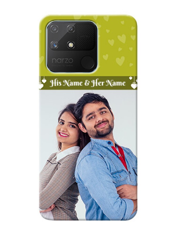 Custom Realme Narzo 50A custom mobile covers: You & Me Heart Design