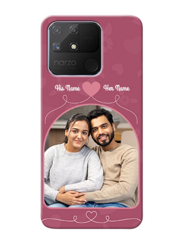 Custom Realme Narzo 50A mobile phone covers: Love Floral Design