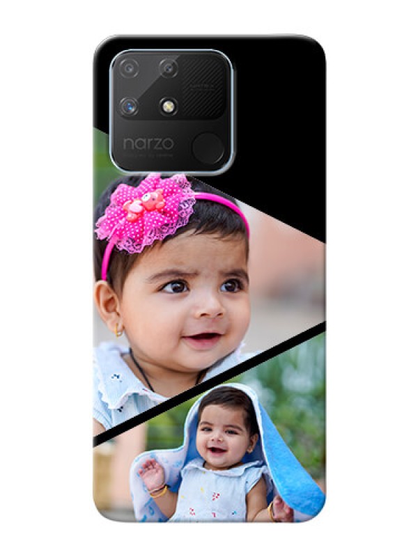 Custom Realme Narzo 50A mobile back covers online: Semi Cut Design