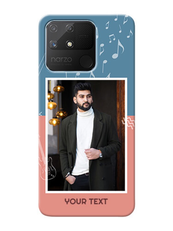 Custom Realme Narzo 50A Phone Back Covers with Color Musical Note Design