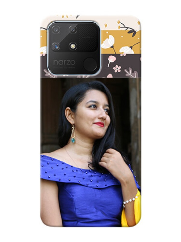 Custom Realme Narzo 50A mobile cases online: Stylish Floral Design