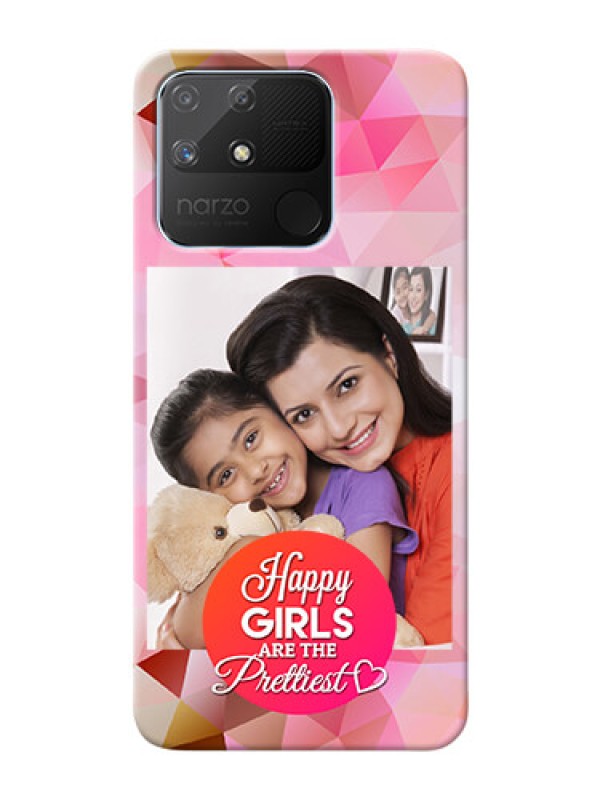 Custom Realme Narzo 50A Personalized Phone Covers: Abstract Triangle Design