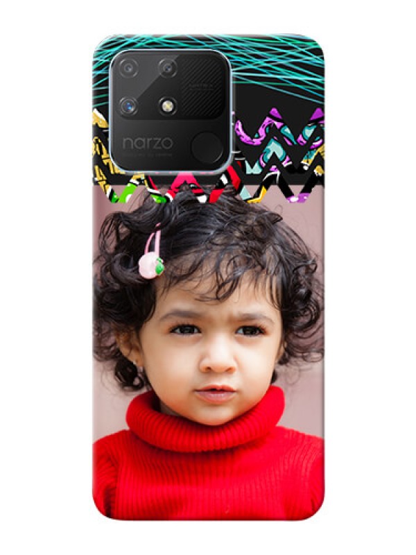 Custom Realme Narzo 50A personalized phone covers: Neon Abstract Design