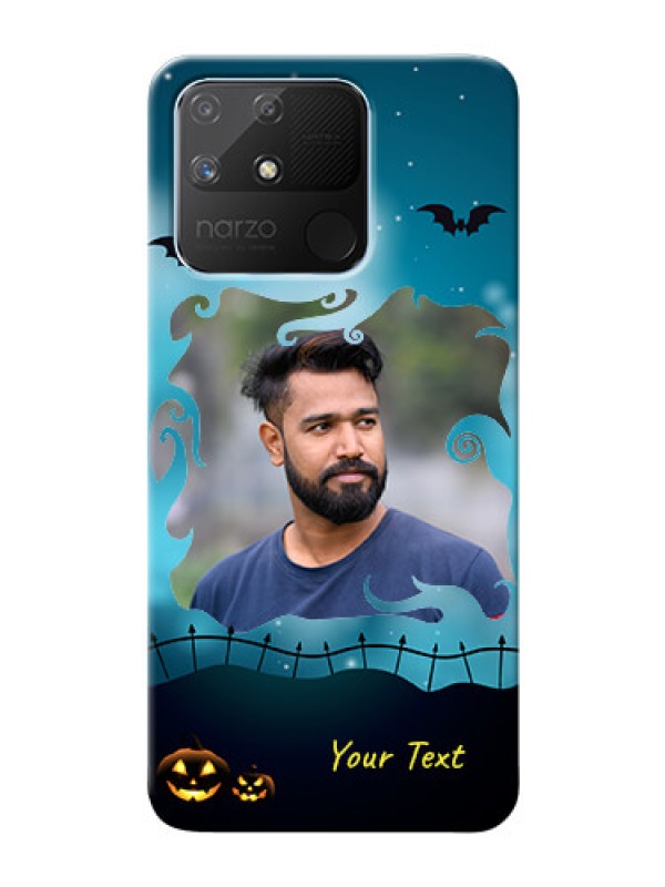 Custom Realme Narzo 50A Personalised Phone Cases: Halloween frame design