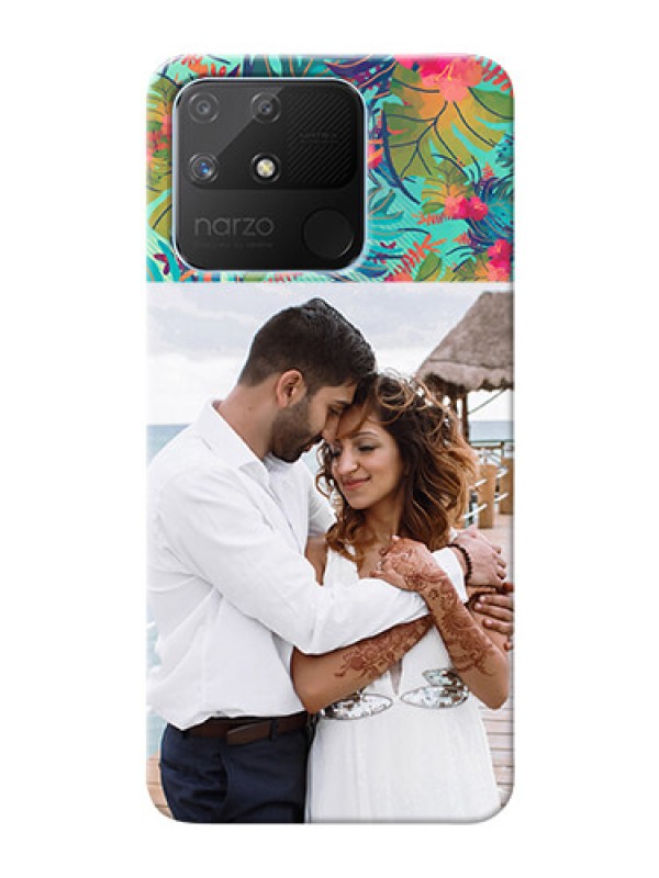 Custom Realme Narzo 50A Personalized Phone Cases: Watercolor Floral Design