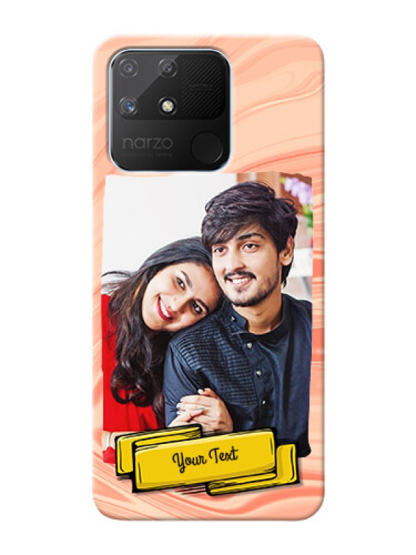 Custom Realme Narzo 50A Customized Phone Cases: Marble Texture Design