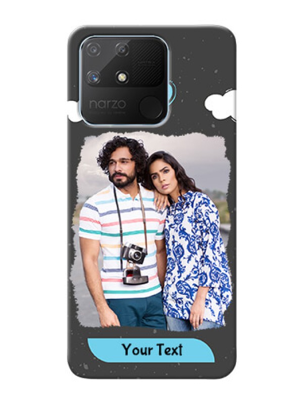 Custom Realme Narzo 50A Mobile Back Covers: splashes with love doodles Design