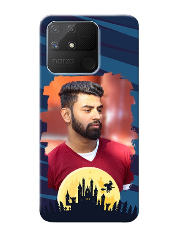 Custom Realme Narzo 50A Back Covers: Halloween Witch Design