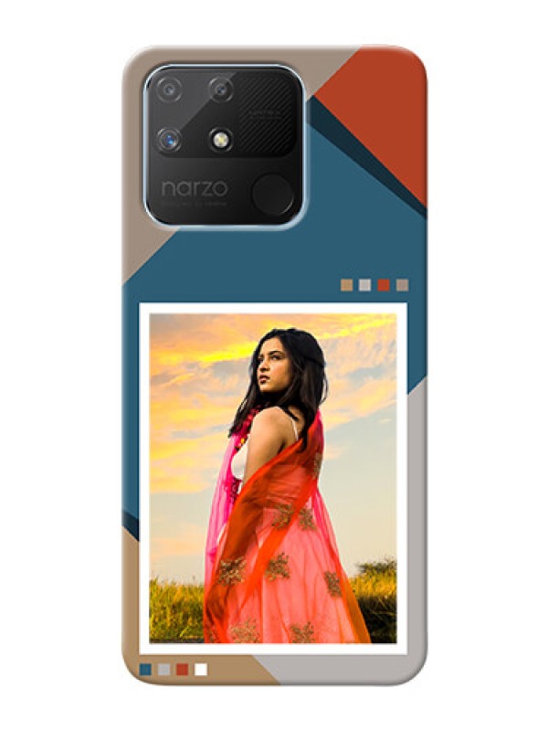 Custom Realme Narzo 50A Mobile Back Covers: Retro color pallet Design