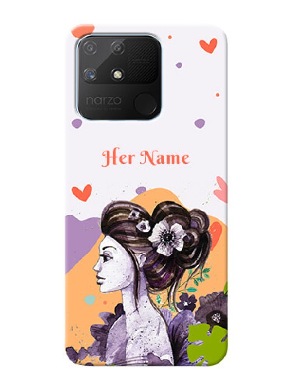 Custom Realme Narzo 50A Custom Mobile Case with Woman And Nature Design