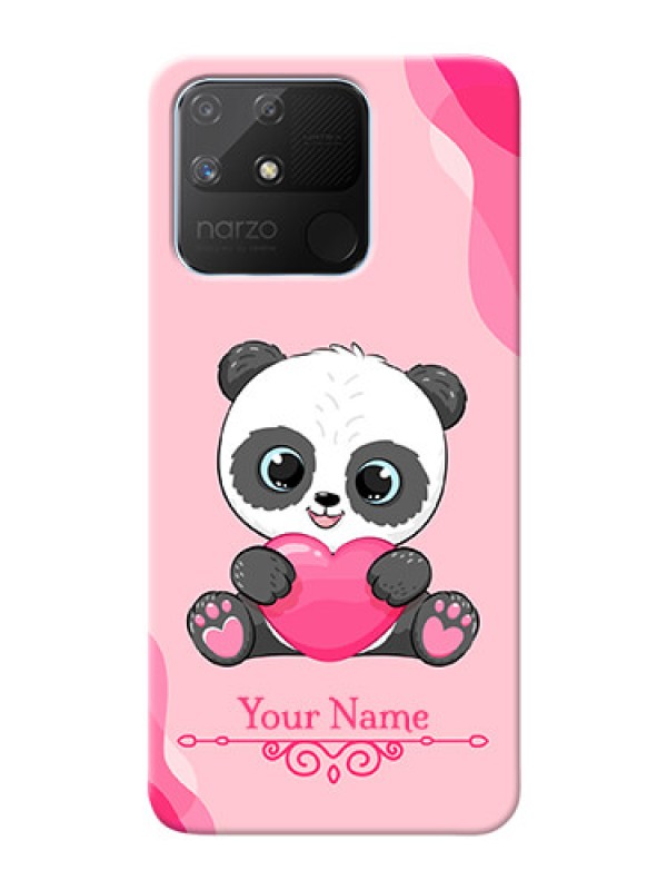 Custom Realme Narzo 50A Mobile Back Covers: Cute Panda Design