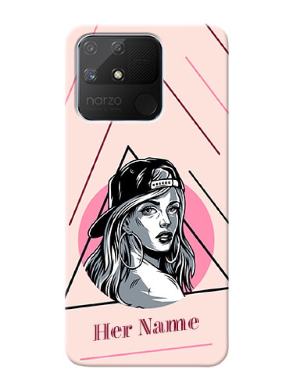 Custom Realme Narzo 50A Custom Phone Cases: Rockstar Girl Design