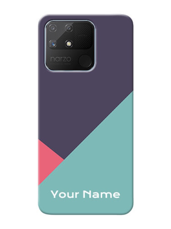Custom Realme Narzo 50A Custom Phone Cases: Tri Color abstract Design
