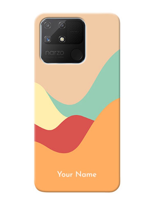 Custom Realme Narzo 50A Custom Mobile Case with Ocean Waves Multi-colour Design