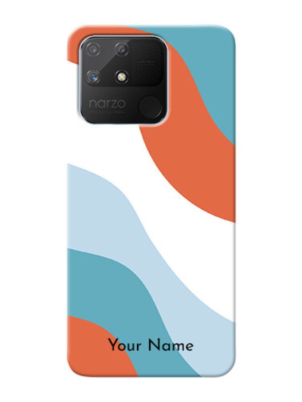 Custom Realme Narzo 50A Mobile Back Covers: coloured Waves Design