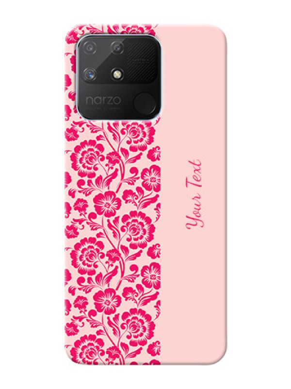 Custom Realme Narzo 50A Phone Back Covers: Attractive Floral Pattern Design