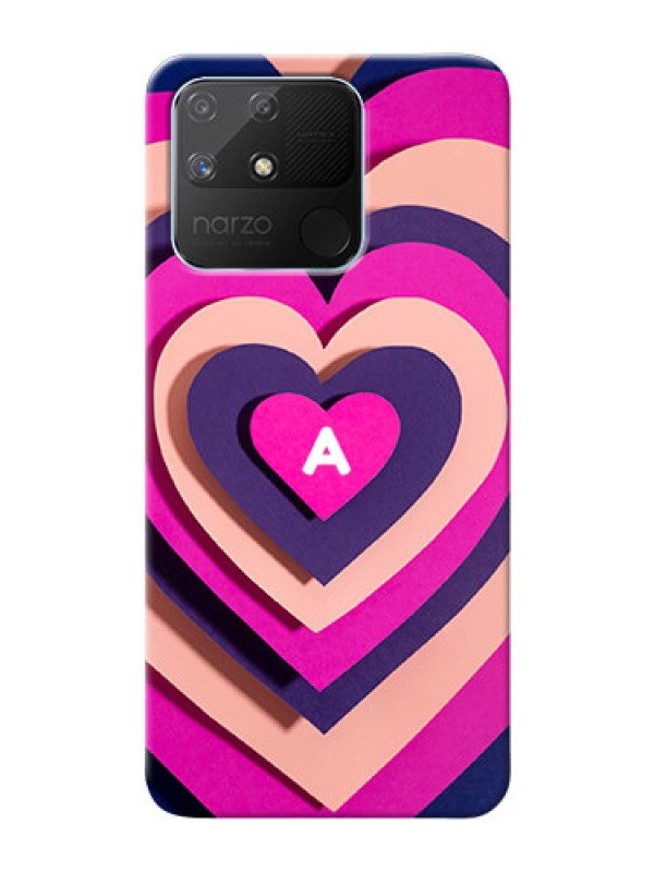 Custom Realme Narzo 50A Custom Mobile Case with Cute Heart Pattern Design