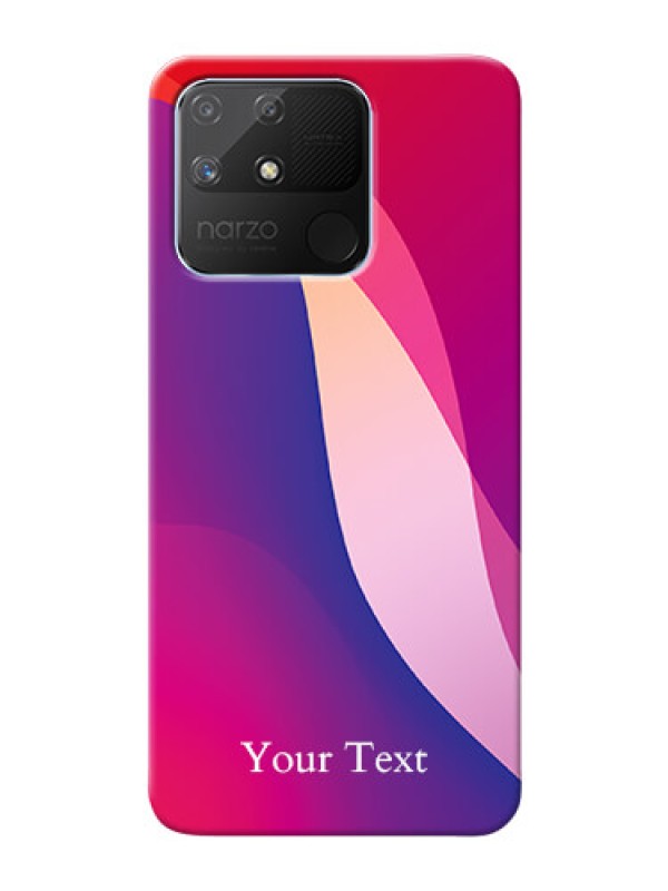 Custom Realme Narzo 50A Mobile Back Covers: Digital abstract Overlap Design
