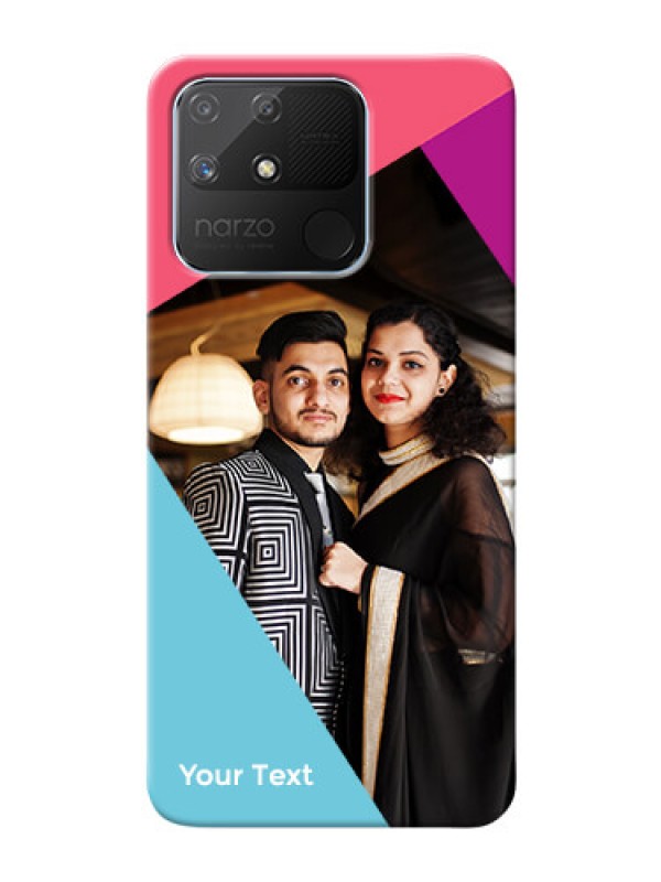 Custom Realme Narzo 50A Custom Phone Cases: Stacked Triple colour Design