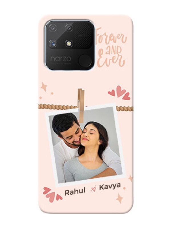 Custom Realme Narzo 50A Phone Back Covers: Forever and ever love Design