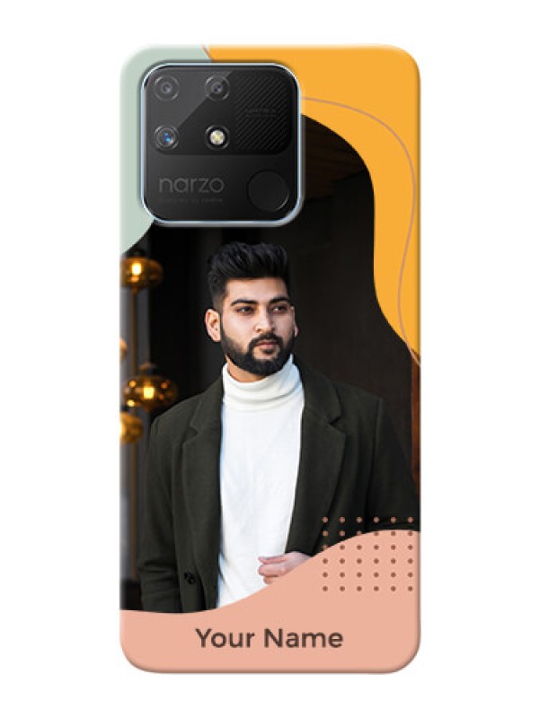 Custom Realme Narzo 50A Custom Phone Cases: Tri-coloured overlay design