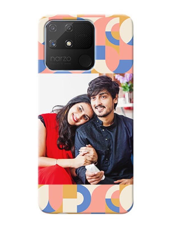 Custom Realme Narzo 50A Custom Phone Covers: Semi-circle Maze Pattern Design