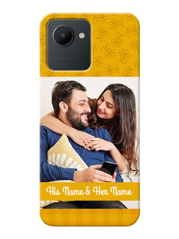 Custom Realme Narzo 50i Prime mobile phone covers: Yellow Floral Design