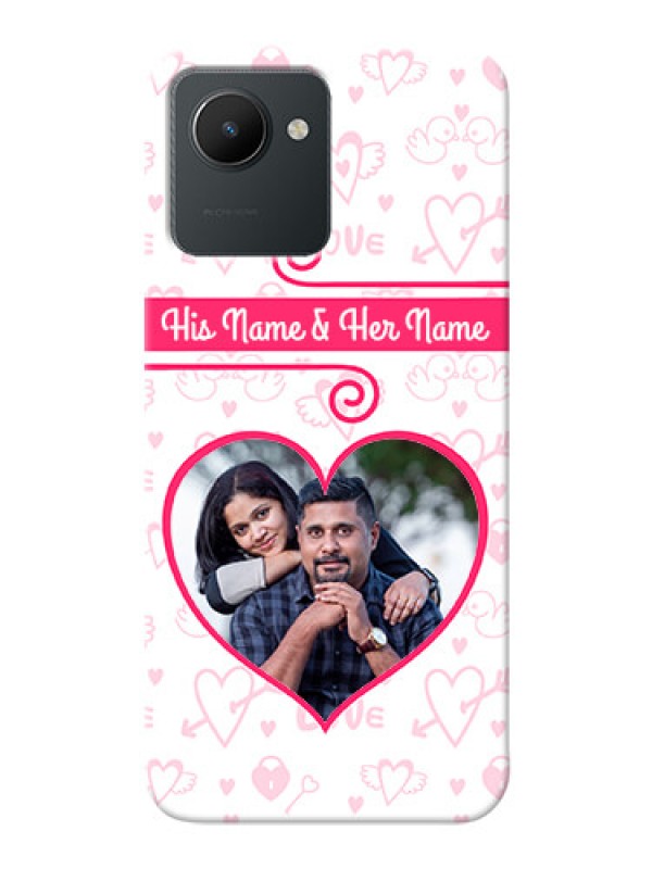 Custom Realme Narzo 50i Prime Personalized Phone Cases: Heart Shape Love Design