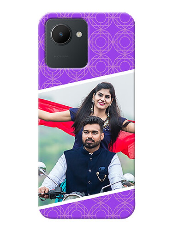 Custom Realme Narzo 50i Prime mobile back covers online: violet Pattern Design