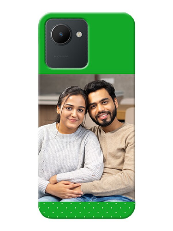 Custom Realme Narzo 50i Prime Personalised mobile covers: Green Pattern Design