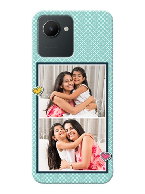 Custom Realme Narzo 50i Prime Custom Phone Cases: 2 Image Holder with Pattern Design