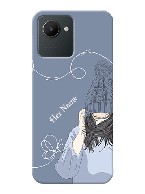Custom Realme Narzo 50I Prime Custom Mobile Case with Girl in winter outfit Design